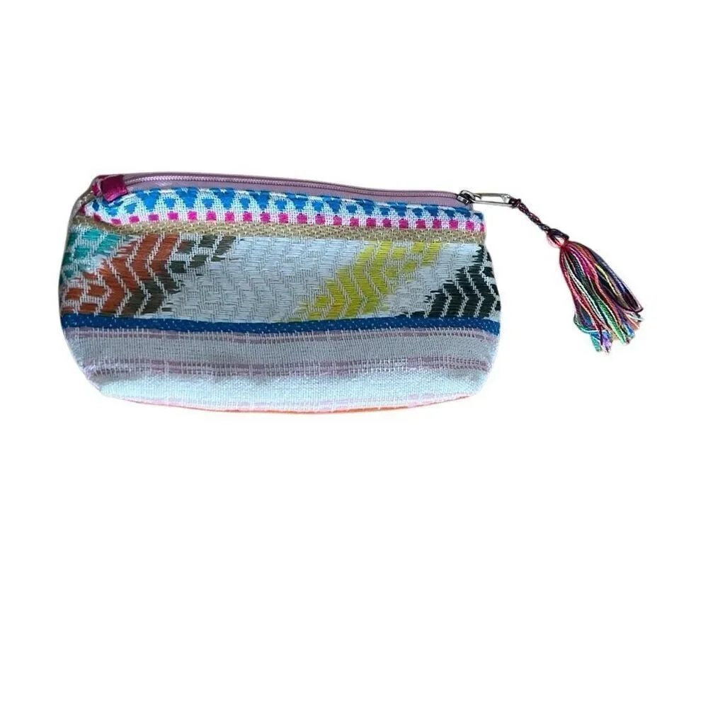 NWOT America & Beyond Daphne Make Up Bag Blue Pink